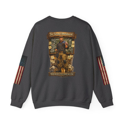 Patriotic Veteran Tribute Crewneck — American Flag Sleeves & Military Honor Back Print