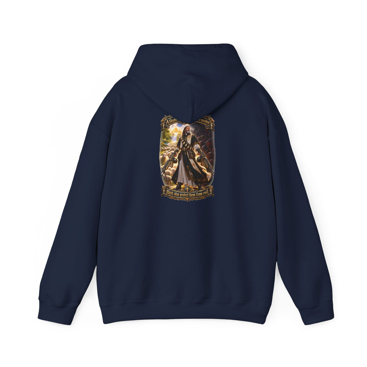 Hoodie: Gothic Angel Guardian Back Print Hoodie – Dark Fantasy Streetwear - Personalized