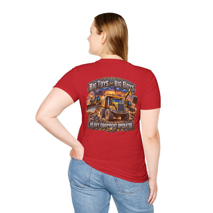 Heavy Equipment Operator T-Shirt — "Big Toys for Big Boys" Construction Truck Graphic - Personalized