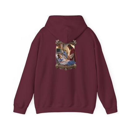 Religious Prayer Hoodie – Comforting Hospital Scene Pullover - Personalized