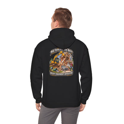 Funny Heavy Equipment Operator Hoodie — "Big Toys for Big Boys" Construction Truck Graphic - Personalized