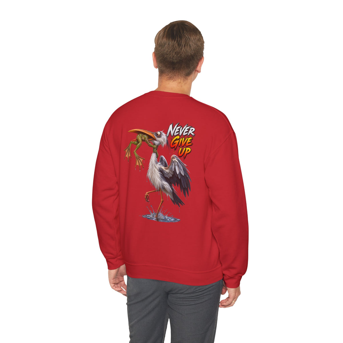 Never Give Up Stork & Frog Crewneck Sweatshirt - Personalized