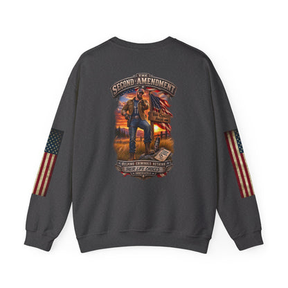 Veteran Tribute Crewneck Sweatshirt — American Flag Sleeve Patriotic Military Sweatshirt - Personalized