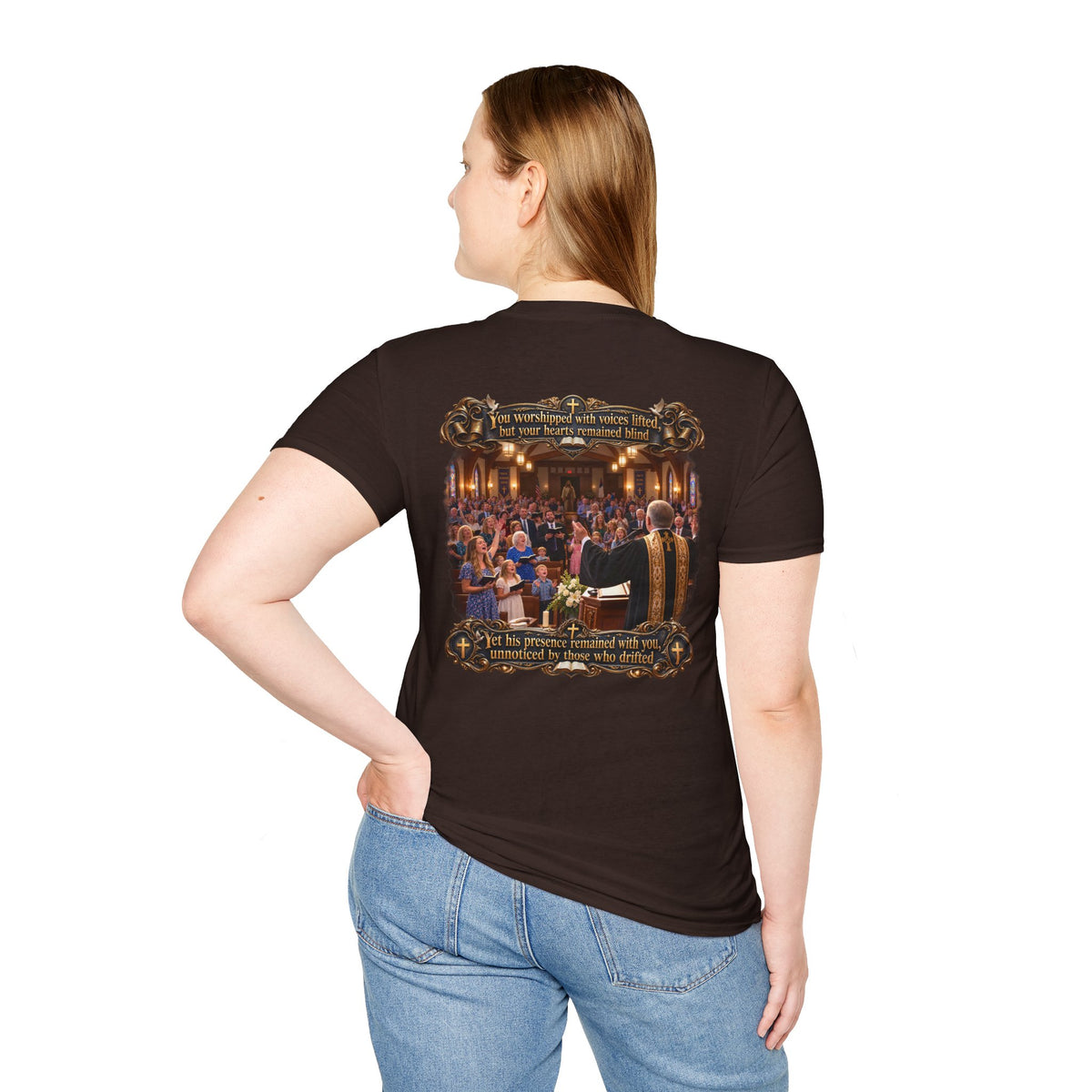 Religious Choir Scene T-Shirt — Church Service Illustration - Personalized