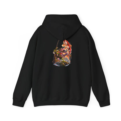 Hoodie - Koi Fish Garden Back Print Hoodie (Japanese Pond, Tranquil Zen Design) - Personalized