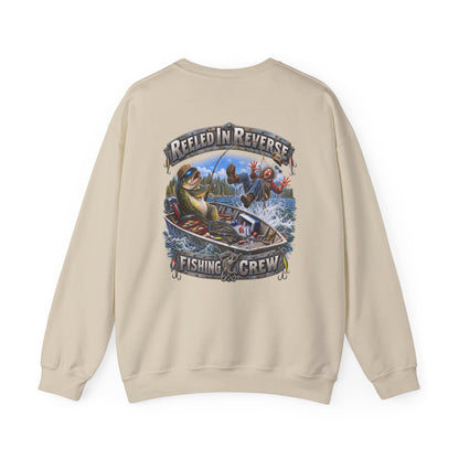 Fishing Crewneck Sweatshirt — "Reeled in Reverse" Graphic - Personalized