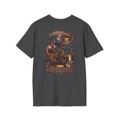 Patriotic Revolutionary War T-Shirt — Vintage American Flag Sleeves