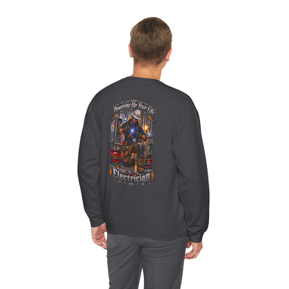 Electrician Crewneck Sweatshirt — 'Powering Up Your Life' Tradesman Gift - Personalized