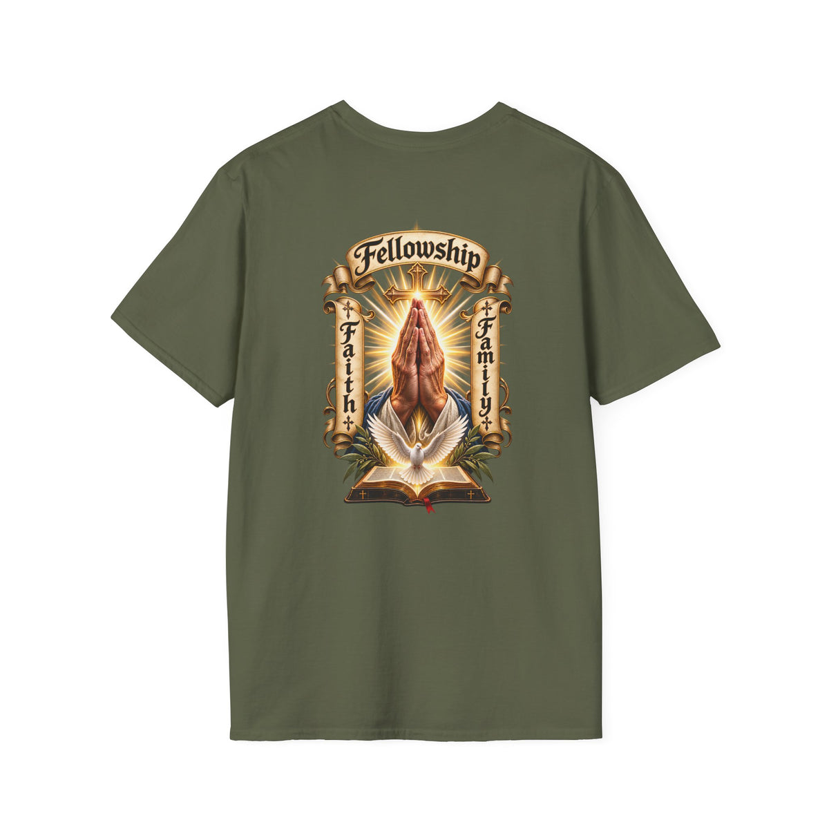 Prayer Hands T-Shirt — Vintage Sacred Heart Religious T-Shirt - Personalized