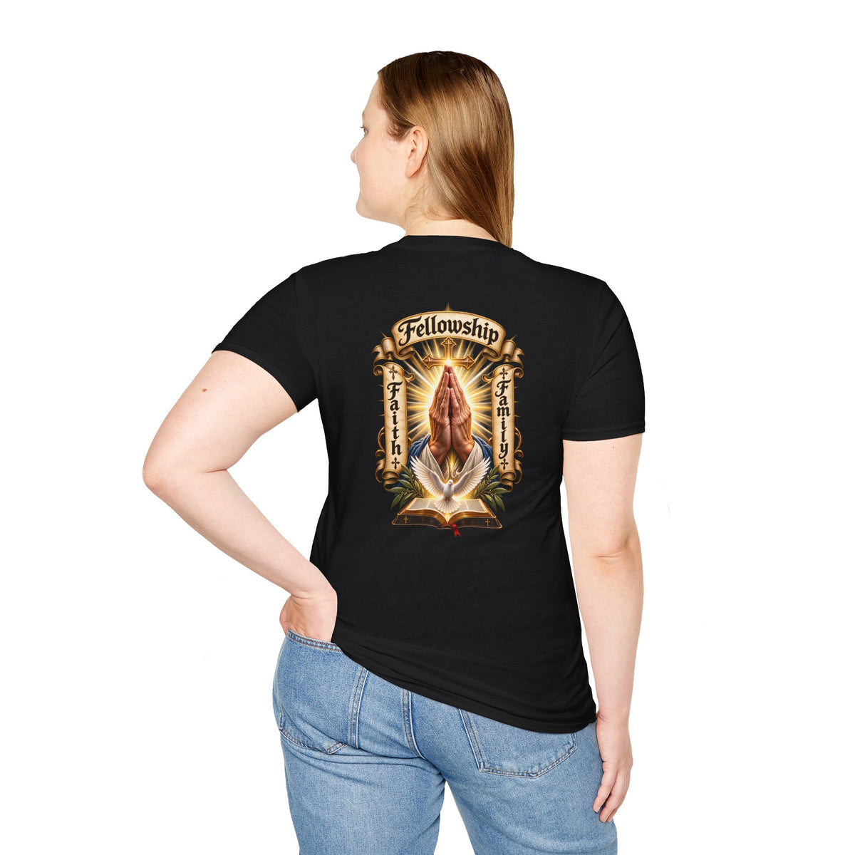 Prayer Hands T-Shirt — Vintage Sacred Heart Religious T-Shirt - Personalized