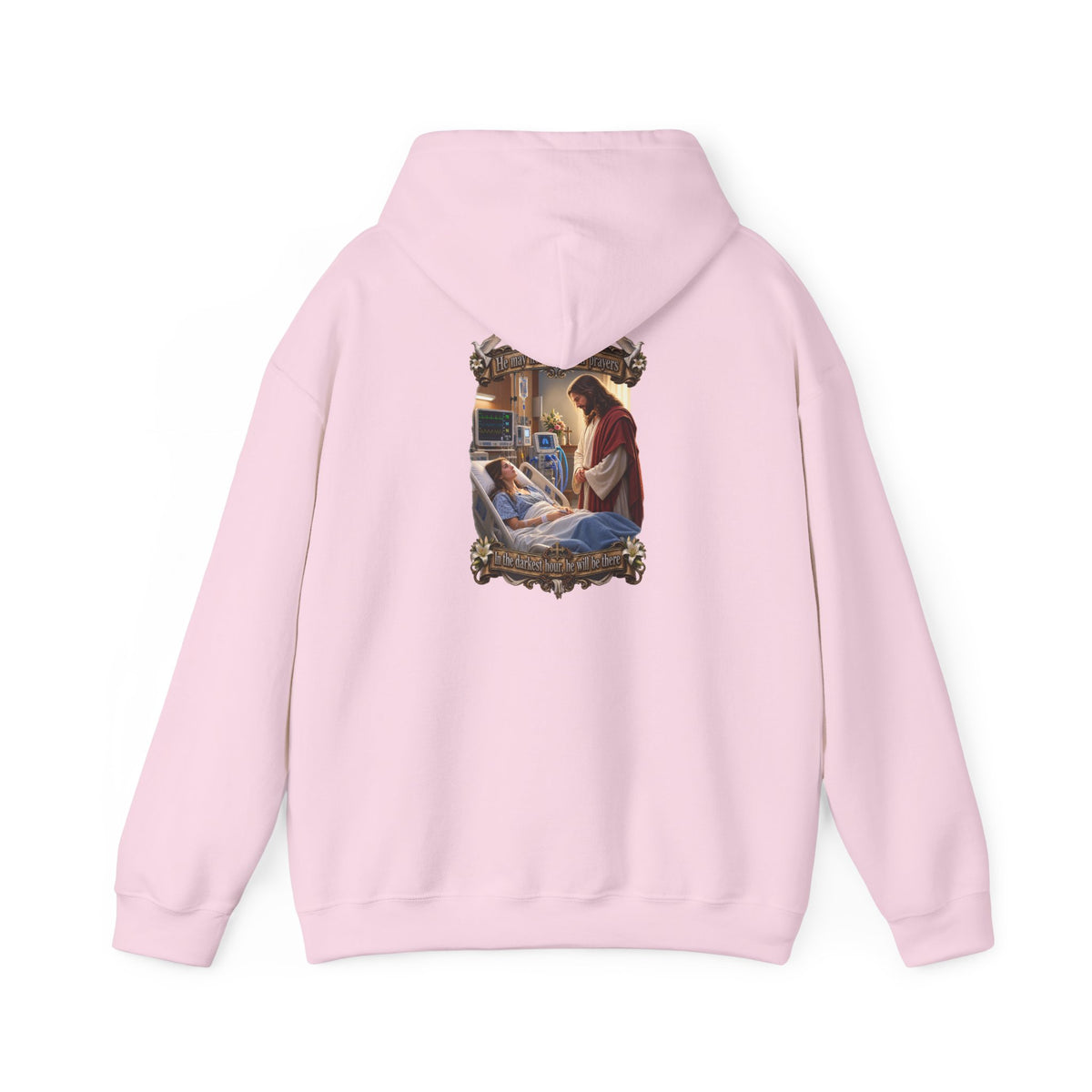 Religious Prayer Hoodie – Comforting Hospital Scene Pullover - Personalized