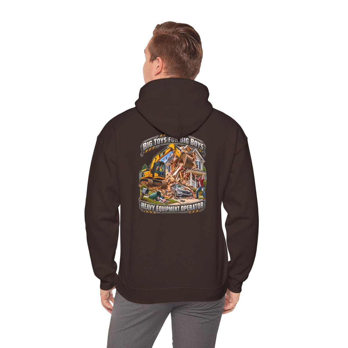 Funny Heavy Equipment Operator Hoodie — "Big Toys for Big Boys" Construction Truck Graphic - Personalized
