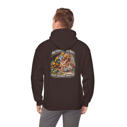Funny Heavy Equipment Operator Hoodie — "Big Toys for Big Boys" Construction Truck Graphic - Personalized