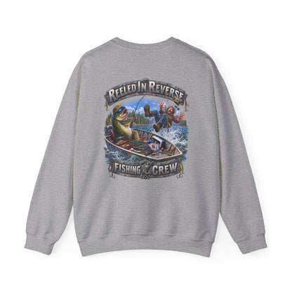 Fishing Crewneck Sweatshirt — "Reeled in Reverse" Graphic - Personalized