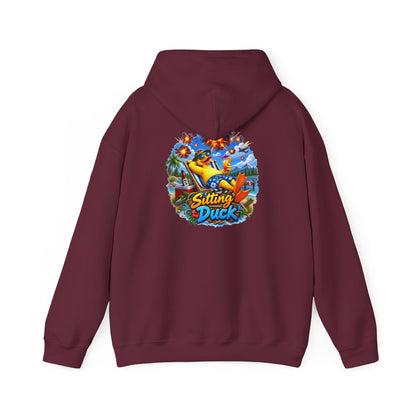 Sitting Duck Graphic Hoodie – Colorful Tropical Duck Illustration