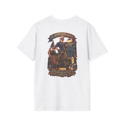 Patriotic Revolutionary War T-Shirt — Vintage American Flag Sleeves