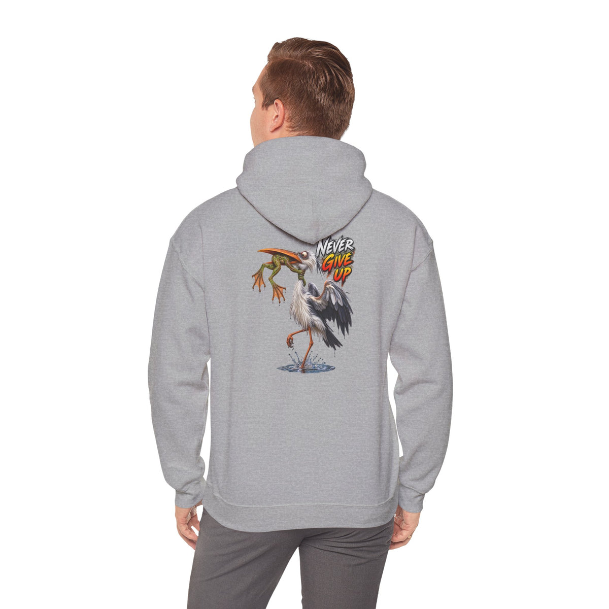 Never Give Up Stork & Frog Crewneck Hoodie