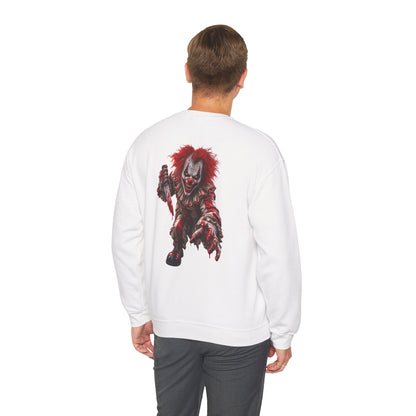 Horror Clown Graphic Sweatshirt — Creepy Red Pennywise Style Back Print - Personalized