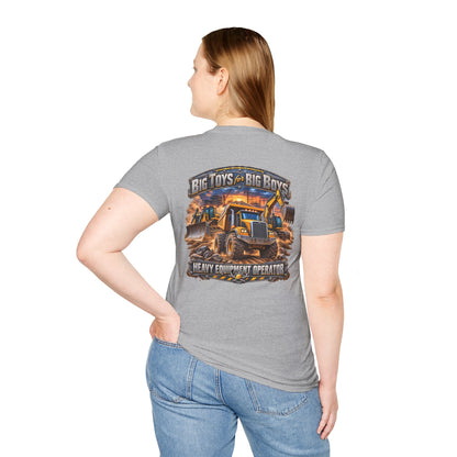 Heavy Equipment Operator T-Shirt — "Big Toys for Big Boys" Construction Truck Graphic