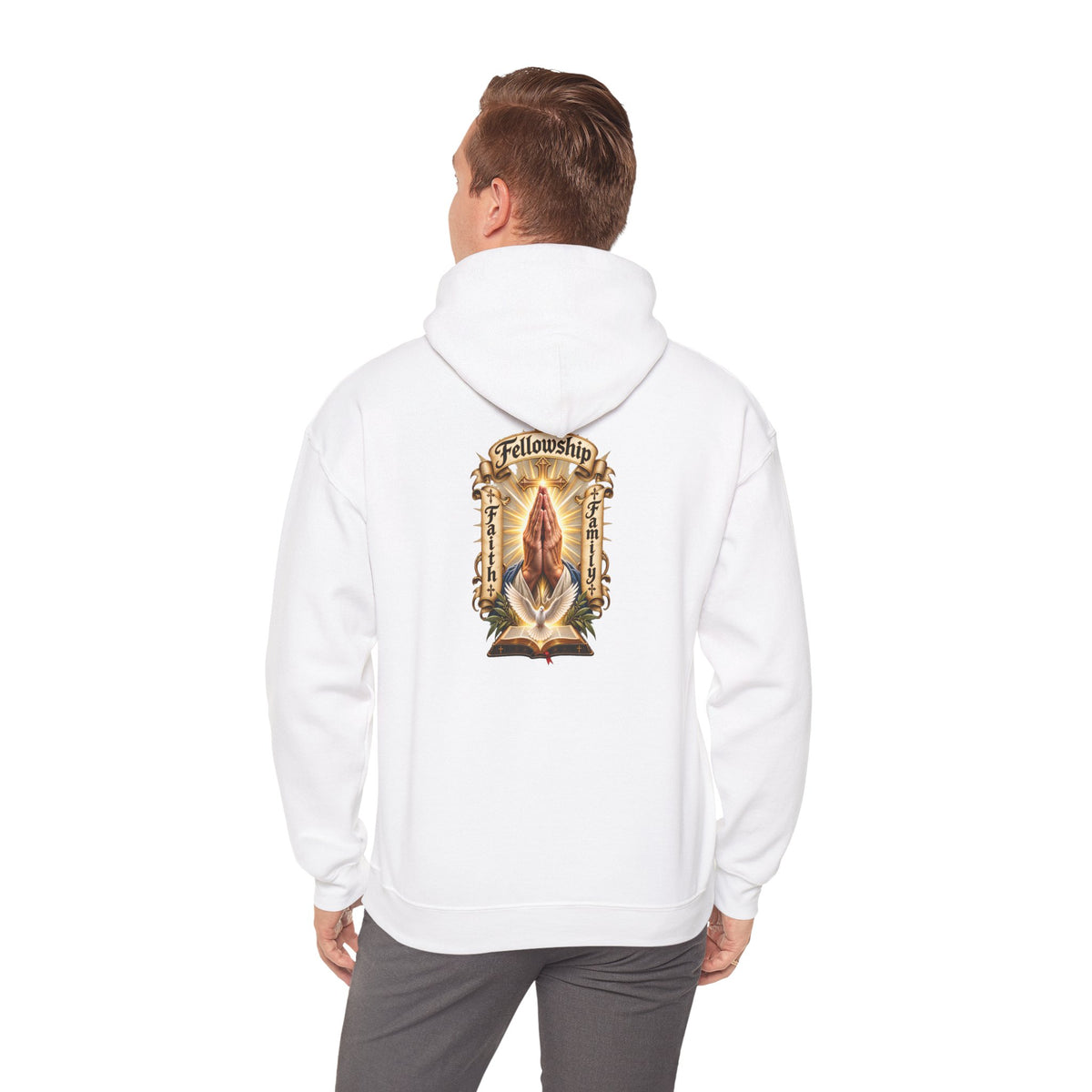 Prayer Hands Hoodie — Vintage Sacred Heart Religious Hoodie