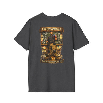Patriotic Veteran Tribute T-Shirt — American Flag Sleeves & Military Honor Back Print - Personalized