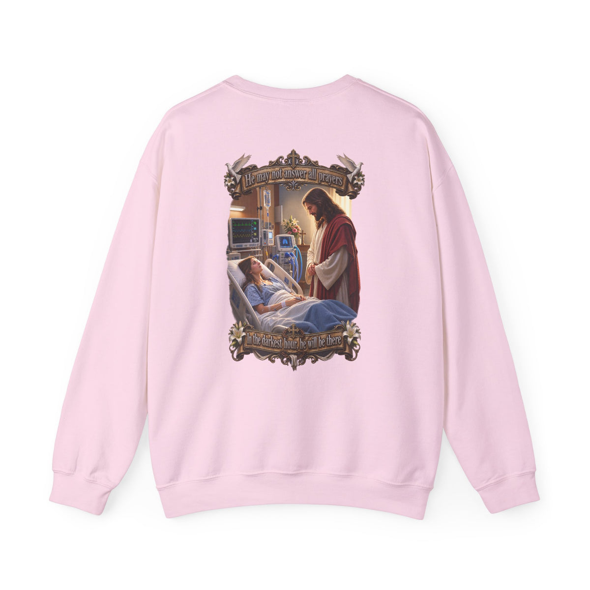 Religious Prayer Sweatshirt – Comforting Hospital Scene Pullover - Personalized