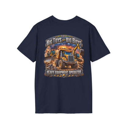 Heavy Equipment Operator T-Shirt — "Big Toys for Big Boys" Construction Truck Graphic