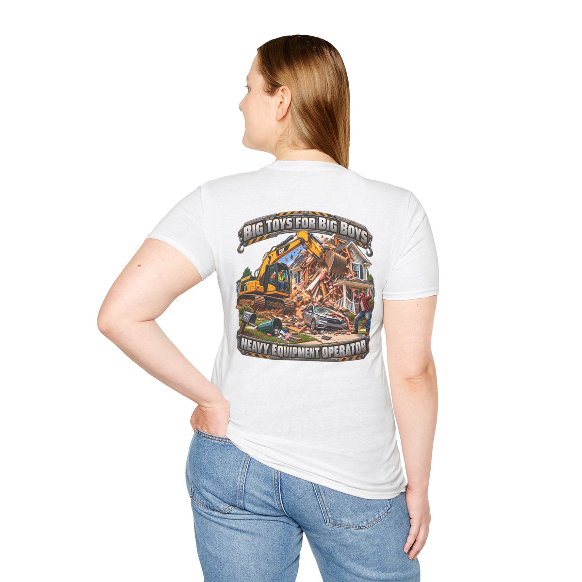 Funny Heavy Equipment Operator T-Shirt — "Big Toys for Big Boys" Construction Truck Graphic - Personalized