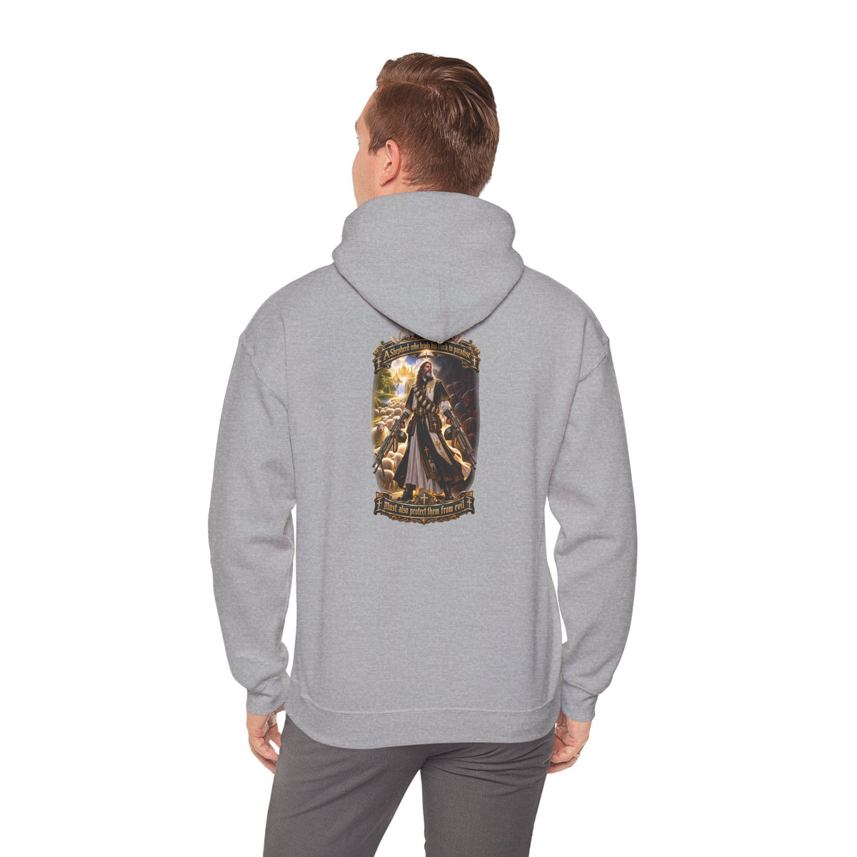Hoodie: Gothic Angel Guardian Back Print Hoodie – Dark Fantasy Streetwear - Personalized