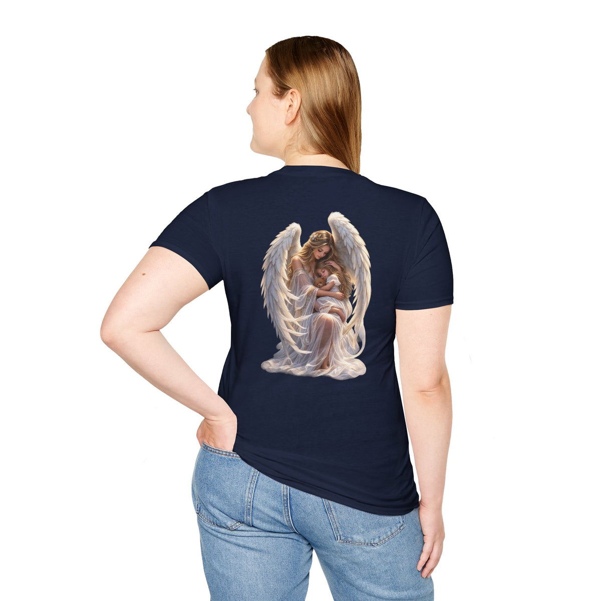 Angel Mother & Child T-Shirt – Serene Guardian Graphic T-Shirt- personalized