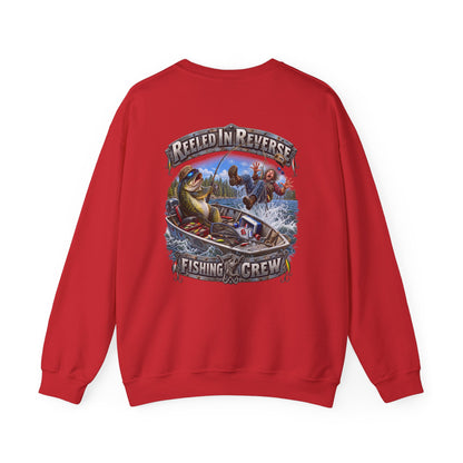 Fishing Crewneck Sweatshirt — "Reeled in Reverse" Graphic - Personalized