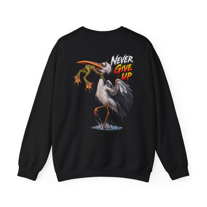 Never Give Up Stork & Frog Crewneck Sweatshirt