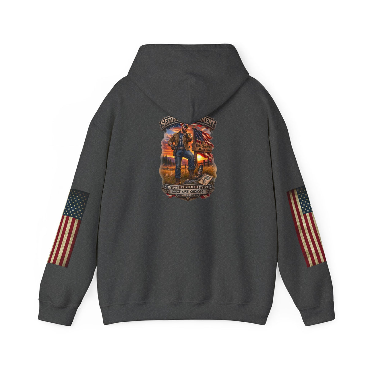 Veteran Tribute Hoodie — American Flag Sleeve Patriotic Military Hoodie