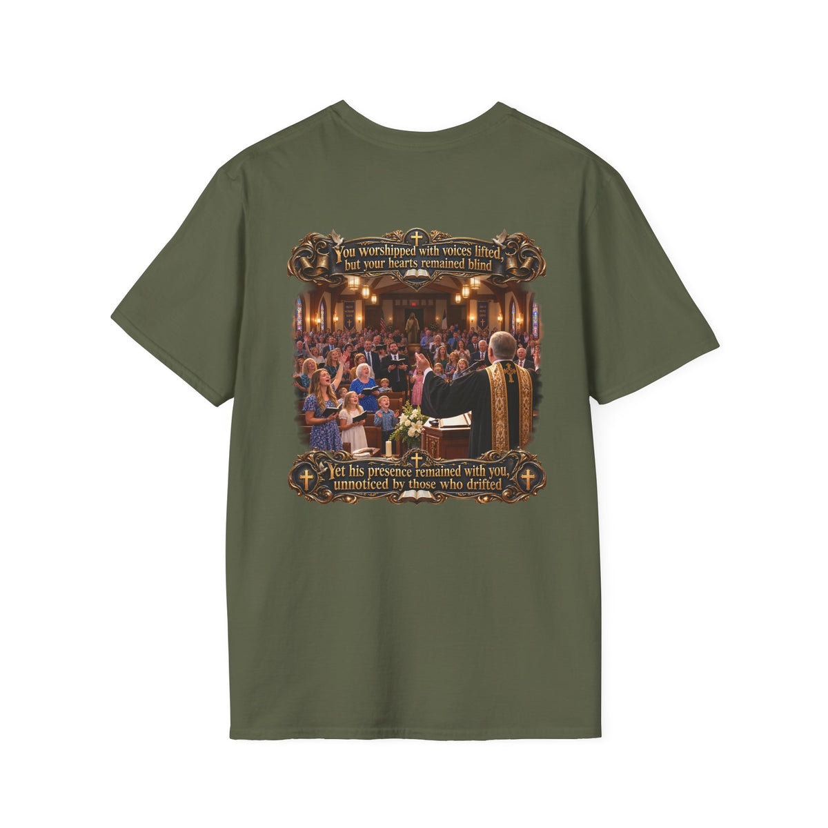 Religious Choir Scene T-Shirt — Church Service Illustration - Personalized
