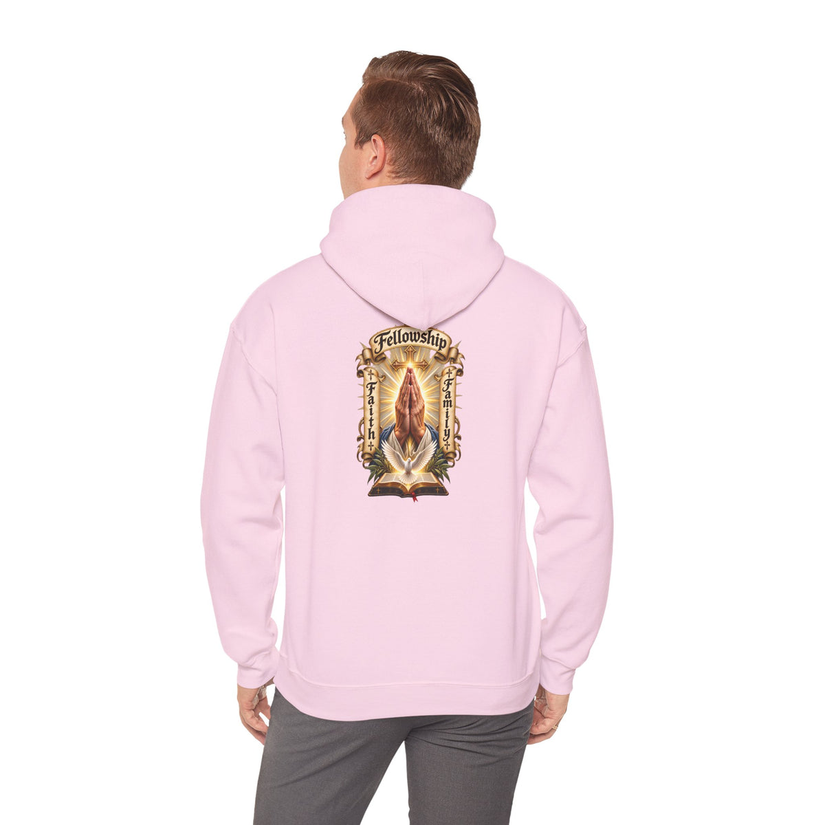Prayer Hands Hoodie — Vintage Sacred Heart Religious Hoodie