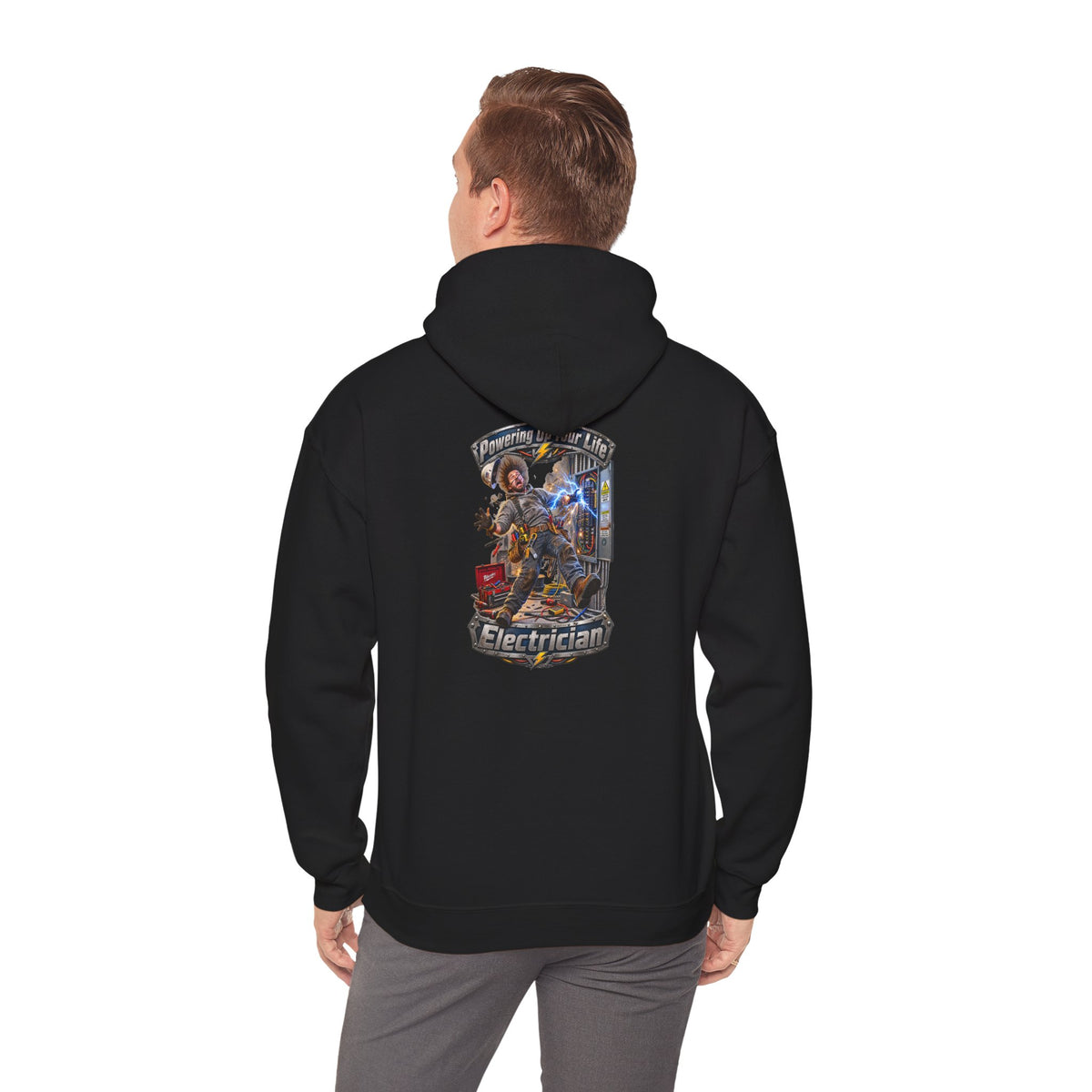 Funny Electrician Hoodie — 'Powering Up Your Life' Tradesman Gift