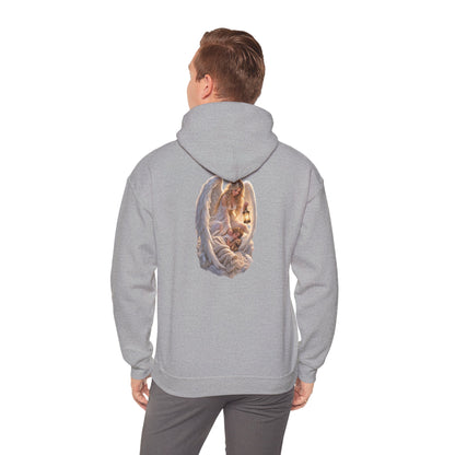 Angel Embrace Hoodie — Serene Guardian Back Print