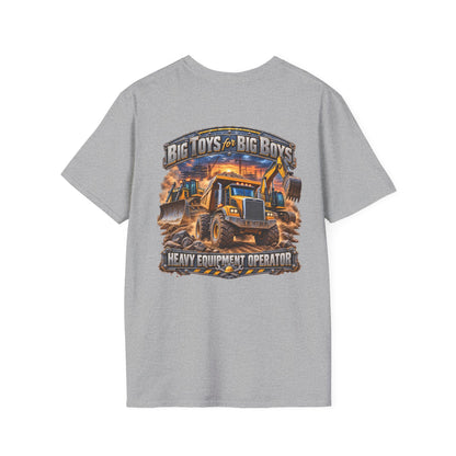 Heavy Equipment Operator T-Shirt — "Big Toys for Big Boys" Construction Truck Graphic