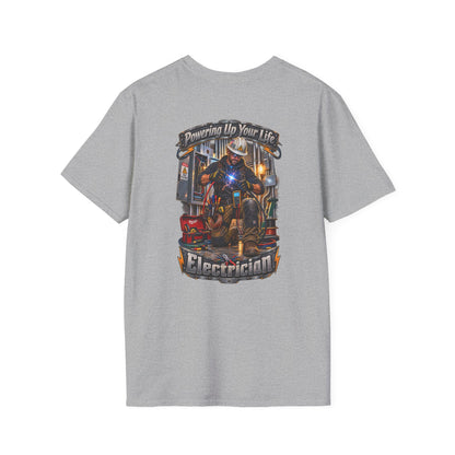 Electrician T-Shirt — 'Powering Up Your Life' Tradesman Gift