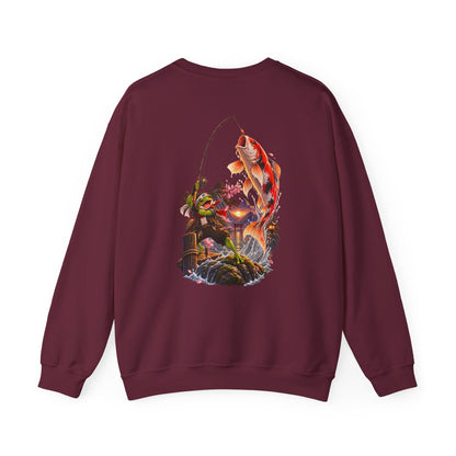 Koi Fishing Crewneck Sweatshirt — Asian Garden Koi Pond Graphic